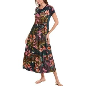 Johnny Was Women’s Delfino Tiered Cap Sleeve Maxi Dress Boho Chic Size 3X‎ NEW